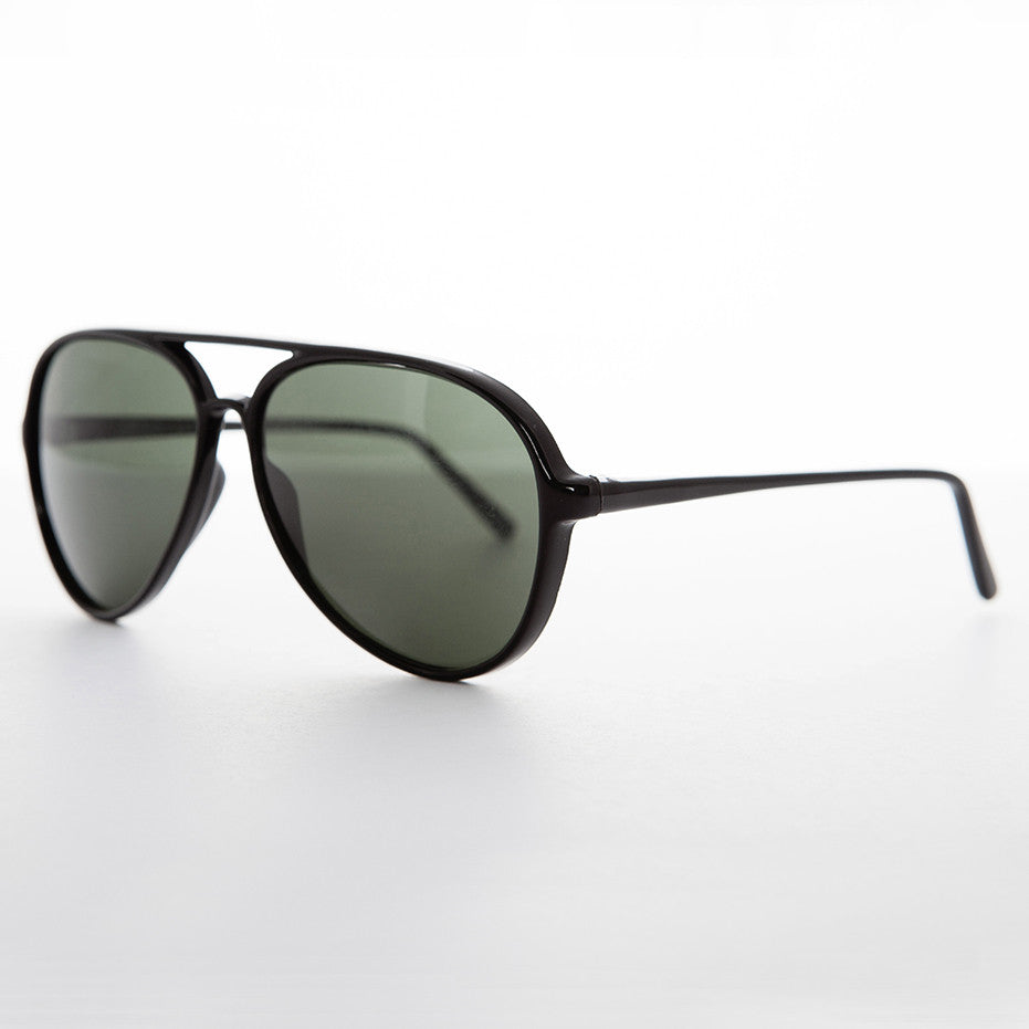 Classic Vintage Aviator Sunglass with Glass Lens - Air Boss