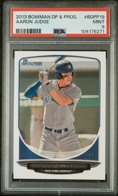 Graded 2013 Topps Bowman Draft Picks & Prospects Aaron Judge #BDPP19 Rookie RC Baseball Card PSA 9 Mint