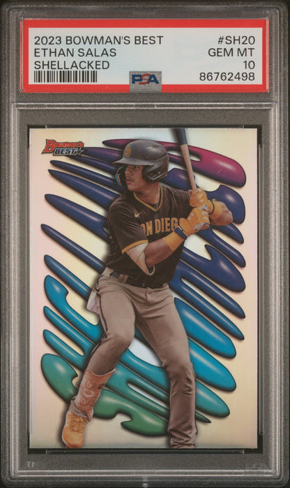 Graded 2023 Topps Bowmans Best Ethan Salas #SH20 Shellacked Rookie RC Baseball Card PSA 10 Gem Mint