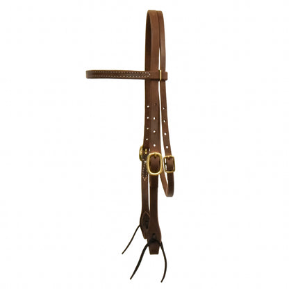 AJ Tack Oiled Harness Leather Straight Browband Headstall