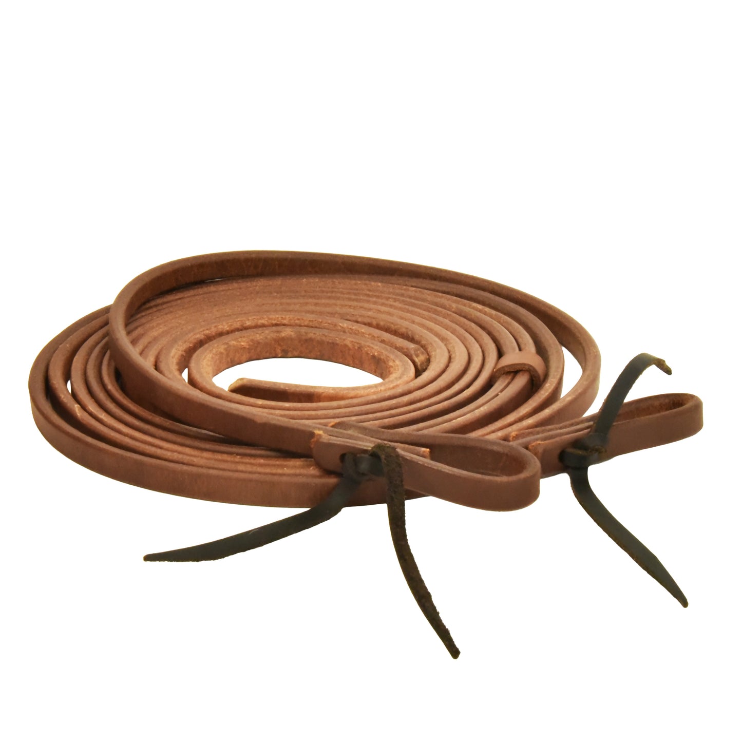 AJ Tack Oiled Harness Leather Split Reins - 1/2in x 8ft