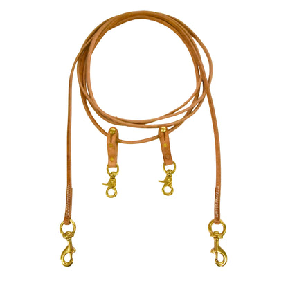 AJ Tack Harness Leather Draw Reins - 3/8in x 15ft