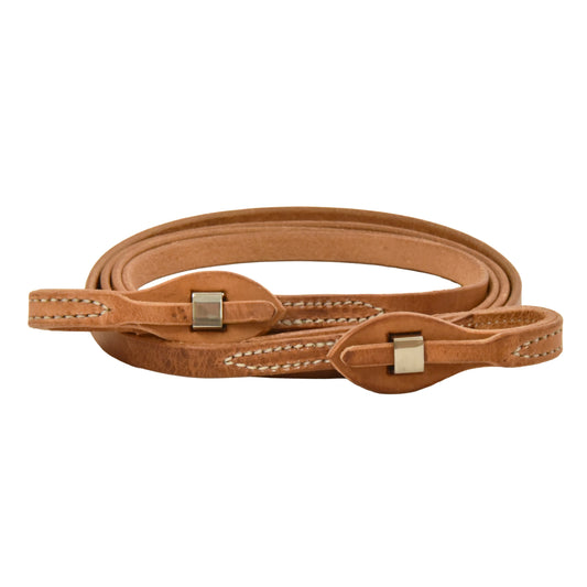 AJ Tack Harness Leather Stainless Steel Quick Change Roper Reins - 5/8in x 8ft