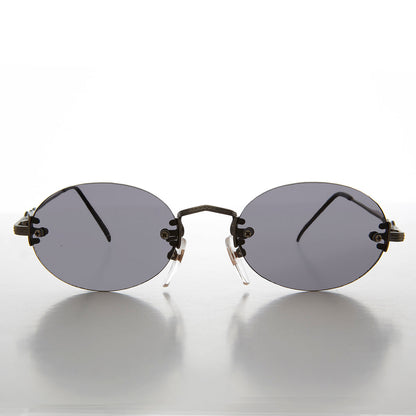 Oval Rimless Minimalistic Vintage Sunglasses - Alpha