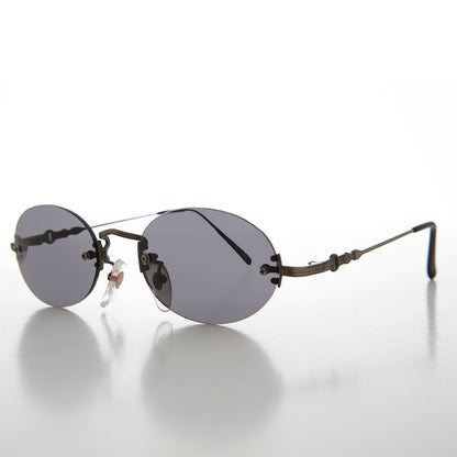Oval Rimless Minimalistic Vintage Sunglasses - Alpha