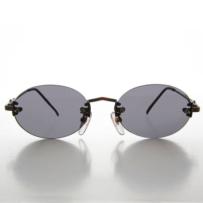 Oval Rimless Minimalistic Vintage Sunglasses - Alpha