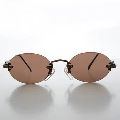 Oval Rimless Minimalistic Vintage Sunglasses - Alpha