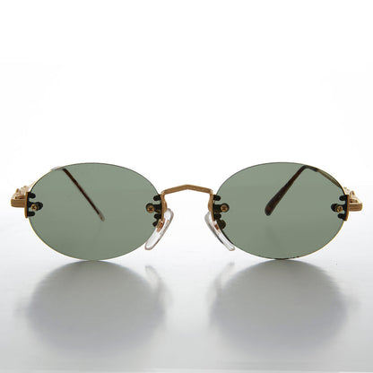 Oval Rimless Minimalistic Vintage Sunglasses - Alpha