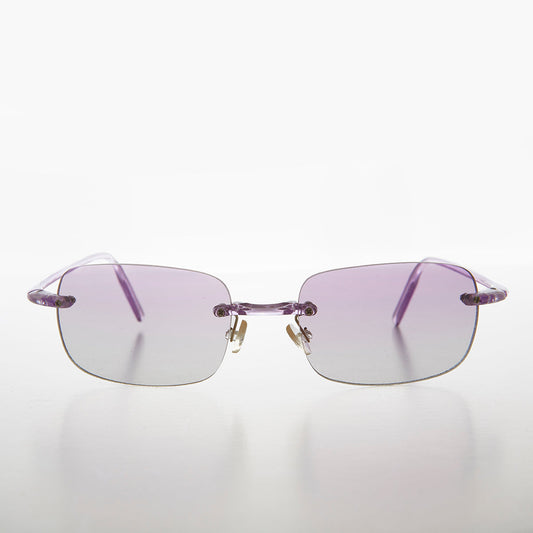 Rimless Color Lens Rectangular Vintage Sunglass- Ansen