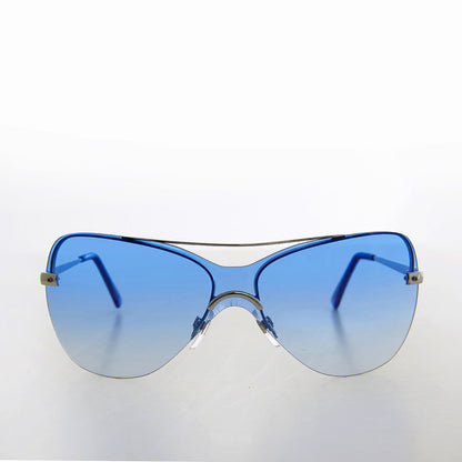 Curved Mono Lens Vintage Sunglasses - Pilar