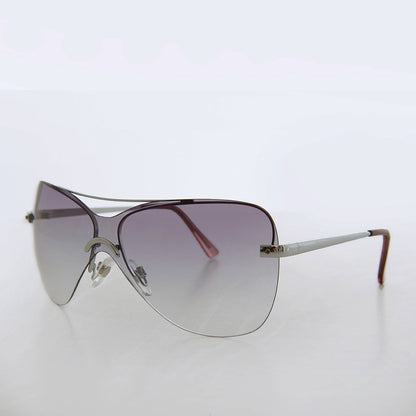 Curved Mono Lens Vintage Sunglasses - Pilar