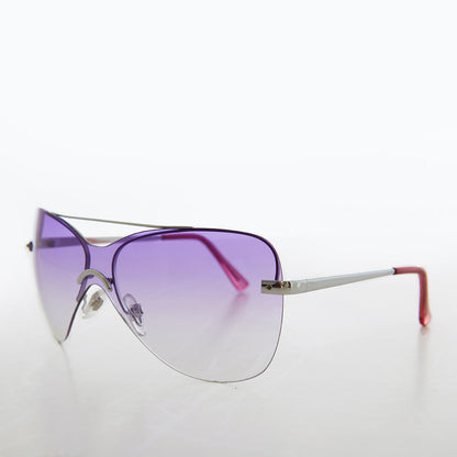 Curved Mono Lens Vintage Sunglasses - Pilar