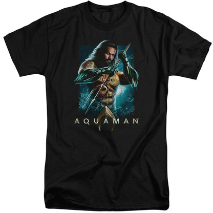 Aquaman Movie Trident Mens Tall T Shirt Black Officially Licensed