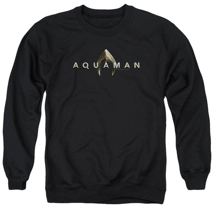 Aquaman Movie Logo Mens Crewneck Sweatshirt Black Officially Licensed