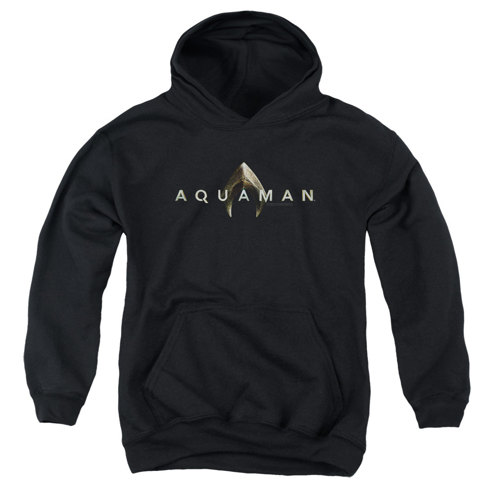 Aquaman Movie Logo Kids Youth Hoodie Black Officially Licensed