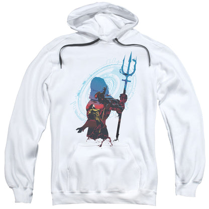 Aquaman Movie Silhouette Mens Hoodie White Officially Licensed