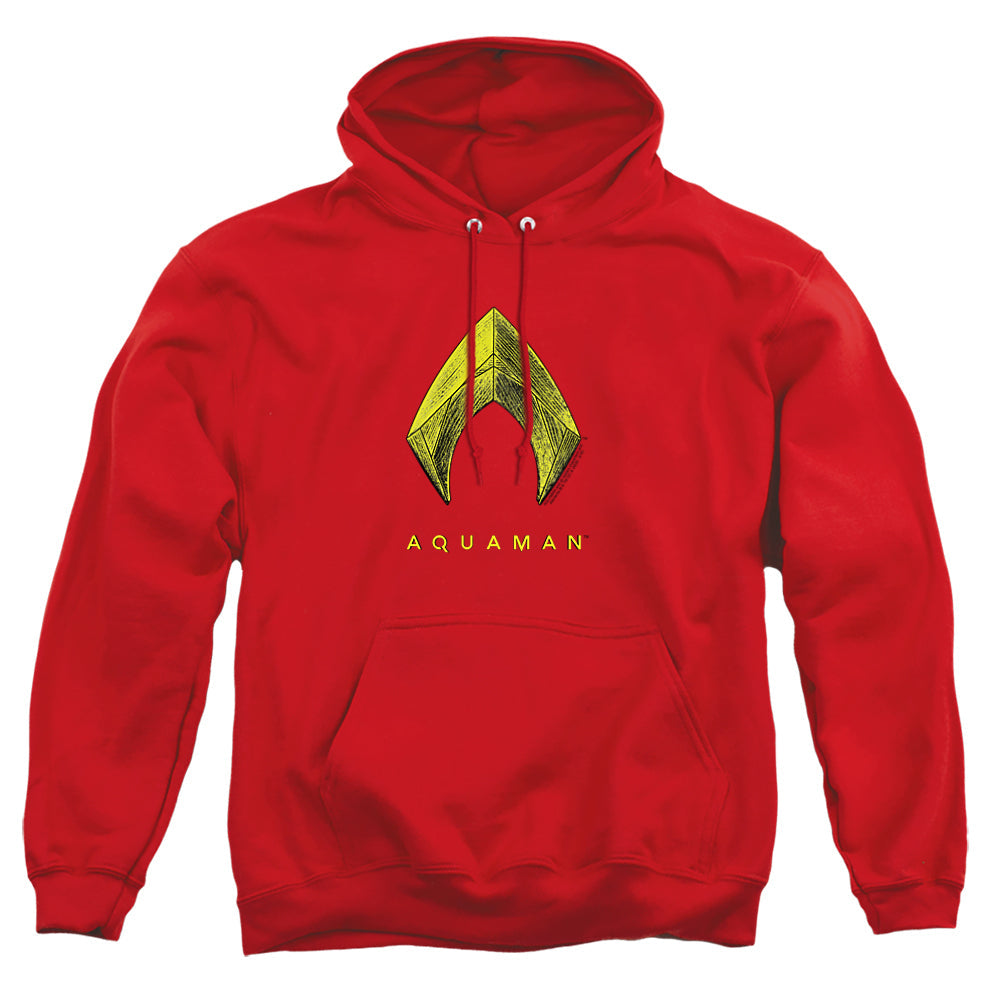Aquaman Movie Aquaman Logo Mens Hoodie Orange Officially Licensed