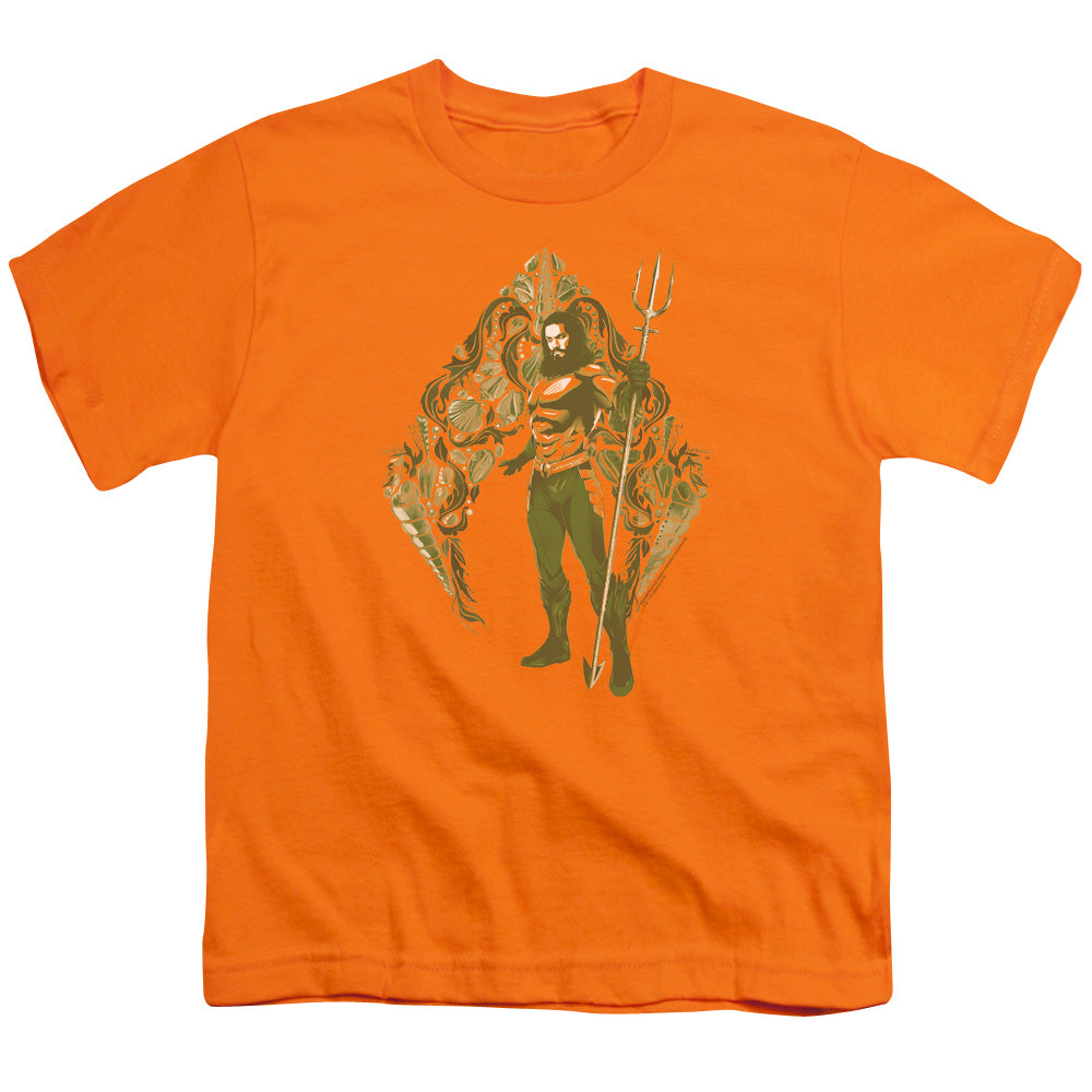 Aquaman Movie Shells Kids Youth T Shirt Orange Officially Licensed