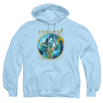 Aquaman Movie Trident Of Neptune Mens Hoodie Light Blue Officially Licensed