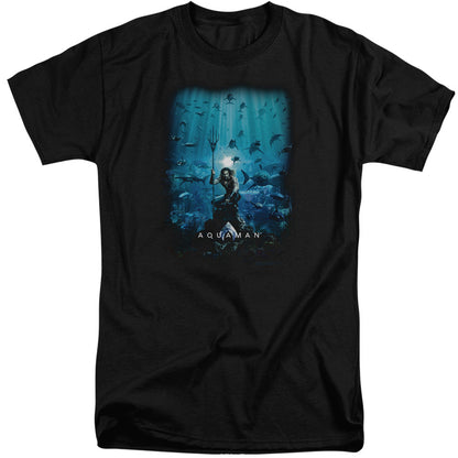 Aquaman Movie Poster Mens Tall T Shirt Black Officially Licensed