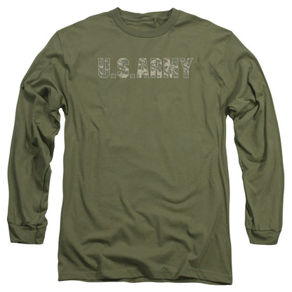 Army Camo Mens Long Sleeve Shirt Military Green Officially Licensed