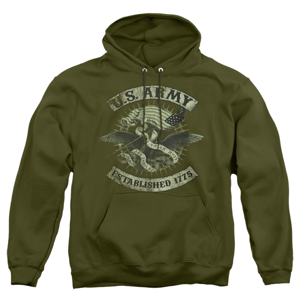 Army Union Eagle Mens Hoodie Military Green Officially Licensed