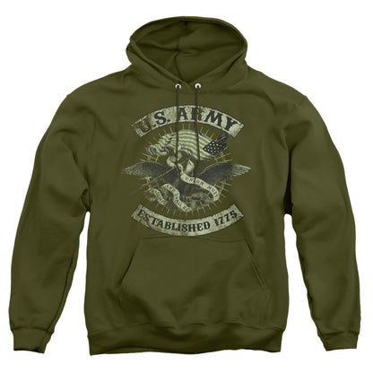 Army Union Eagle Mens Hoodie Military Green Officially Licensed