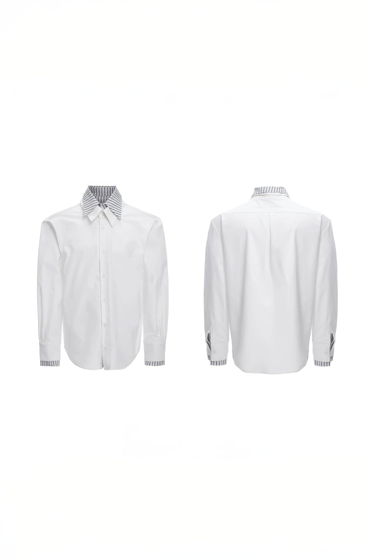 Deconstructed Stripe Shirt - Colorblock Layered Designer Top