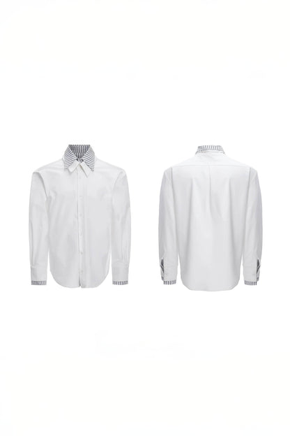 Deconstructed Stripe Shirt - Colorblock Layered Designer Top