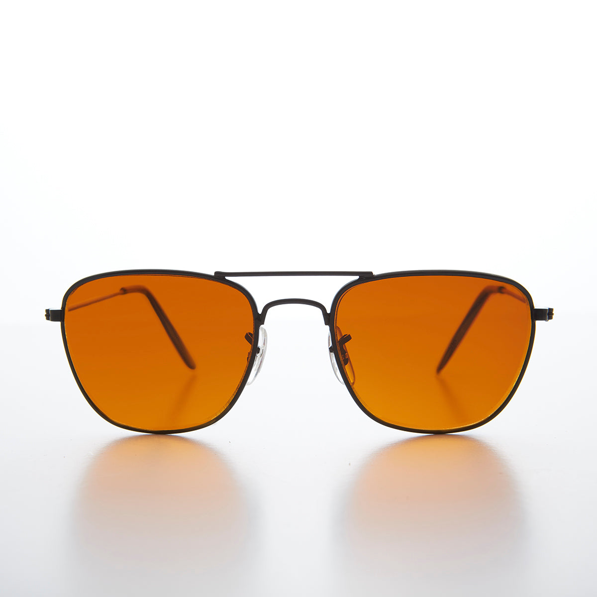 Small Square Amber Colored Lens Aviator - Areo