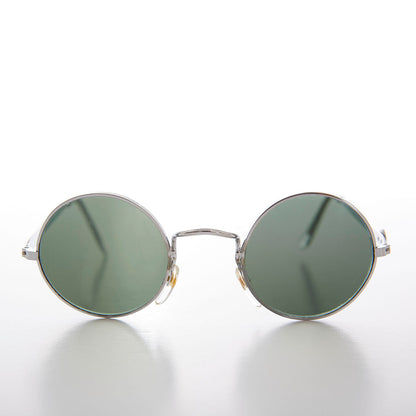 Round Sunglass with Peace Sign and Glass Lens - Arrow