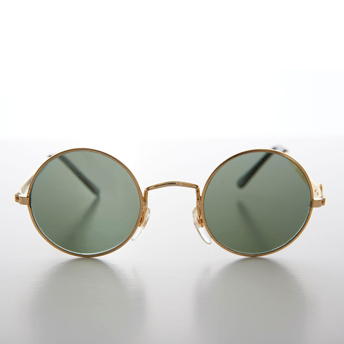 Round Sunglass with Peace Sign and Glass Lens - Arrow