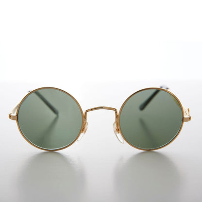 Round Sunglass with Peace Sign and Glass Lens - Arrow