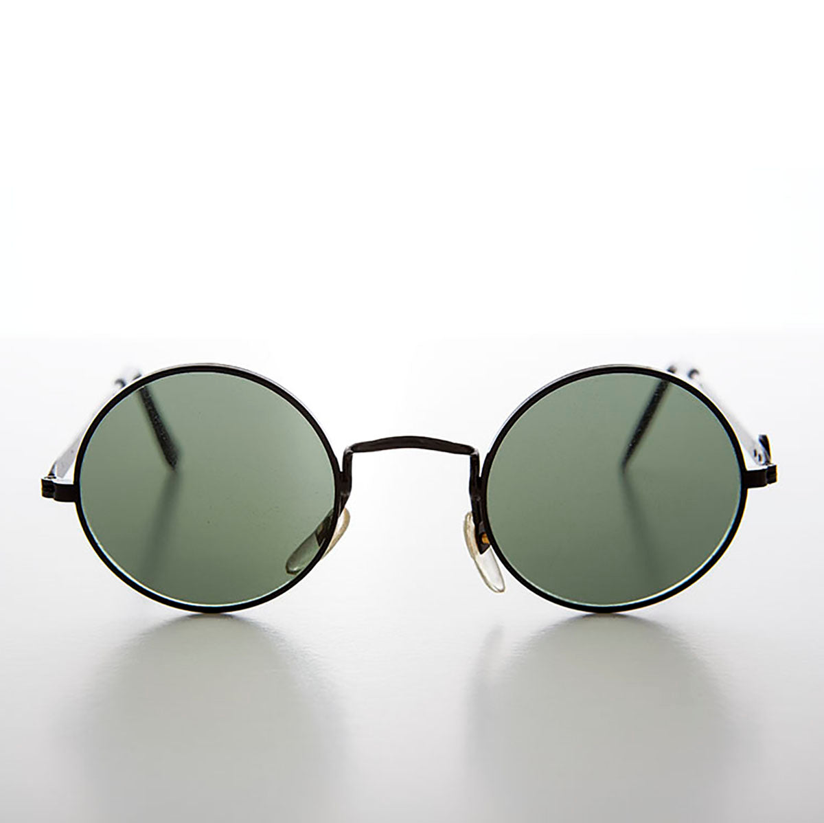Round Sunglass with Peace Sign and Glass Lens - Arrow