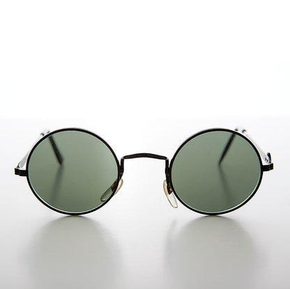 Round Sunglass with Peace Sign and Glass Lens - Arrow