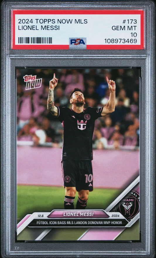 Graded 2024 Topps Now MLS Lionel Messi #173 Soccer Card PSA 10 Gem Mint