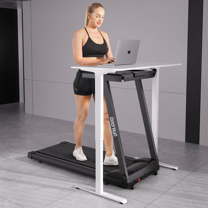 DeerRun All-New 2026 A1 Pro Move+ Smart Foldable Treadmill with 6% Incline & NFC | 350Lbs, 10mph, Black