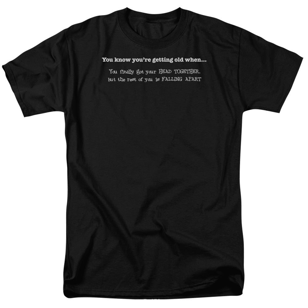 Getting Old Falling Part Mens T Shirt Black Officially Licensed
