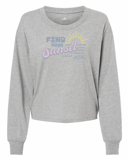 Koloa Vintage Sunset Long Sleeve Crop Tee