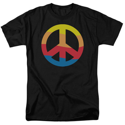 Rainbow Peace Sign Mens T Shirt Black Officially Licensed