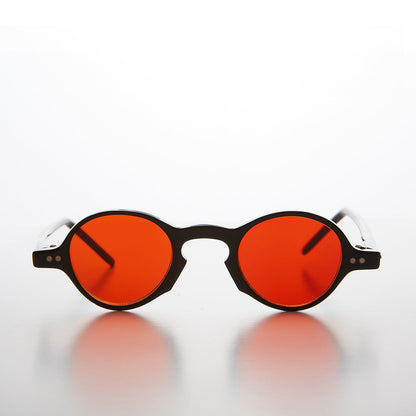 Small Spectacle Sunglass with Color Tinted Lens - Augie