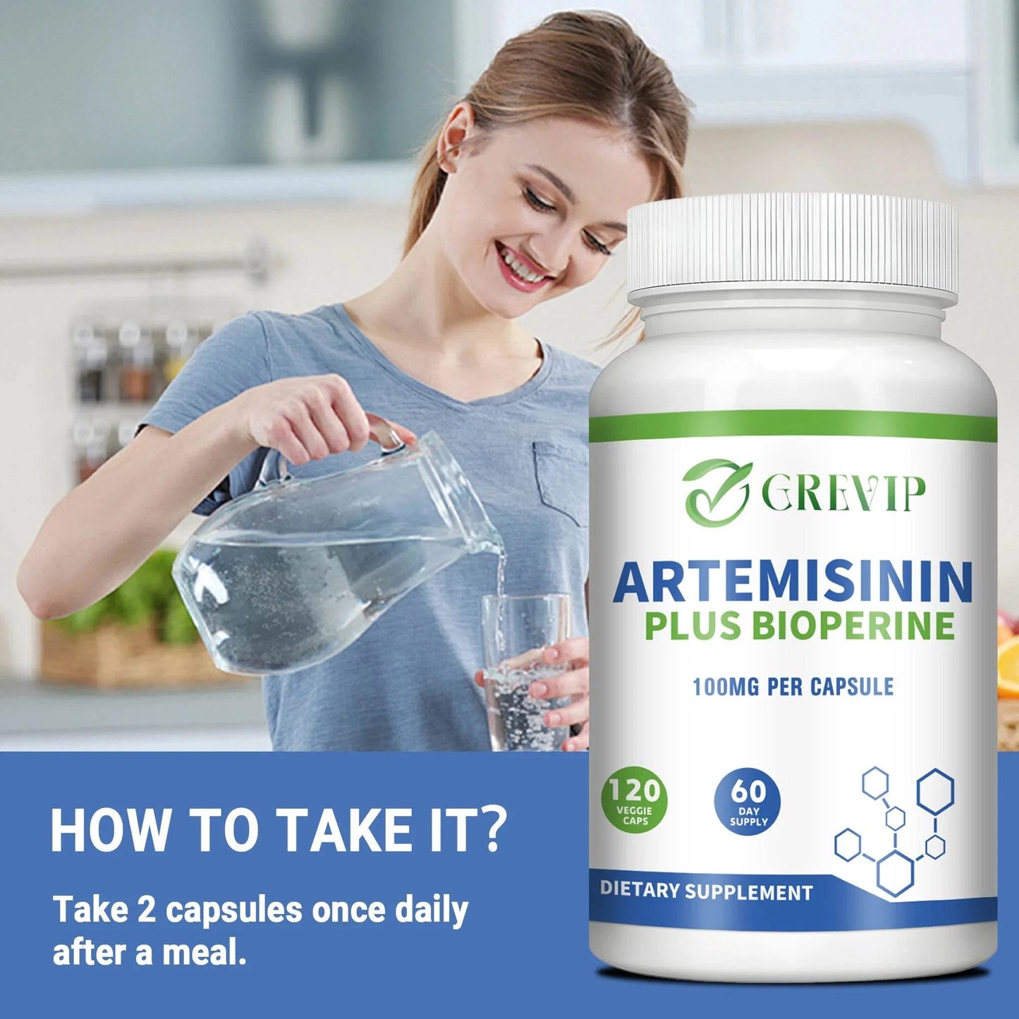 Artemisinin Supplement 100mg - Supports Digestion and Immunity, Improve Immune System, Supports Healthy Aging - 120 Capsules
