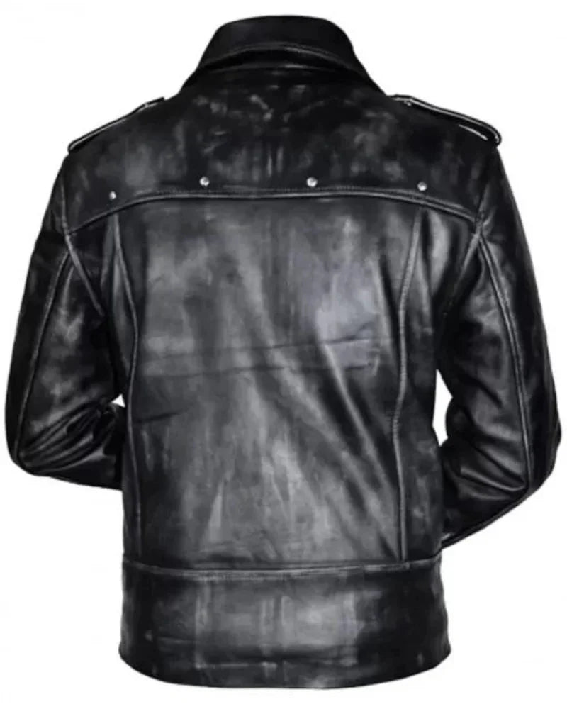 Aaron Paul A Long Way Down Leather Black Jacket