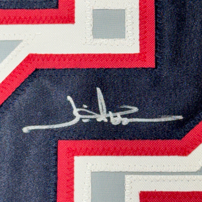 Framed Autographed/Signed Jim Abbott 35x39 California Grey Baseball Jersey Beckett BAS COA