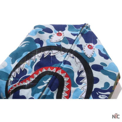 Abc Camo Crystal Stone Shark Full Zip Hoodie Mens