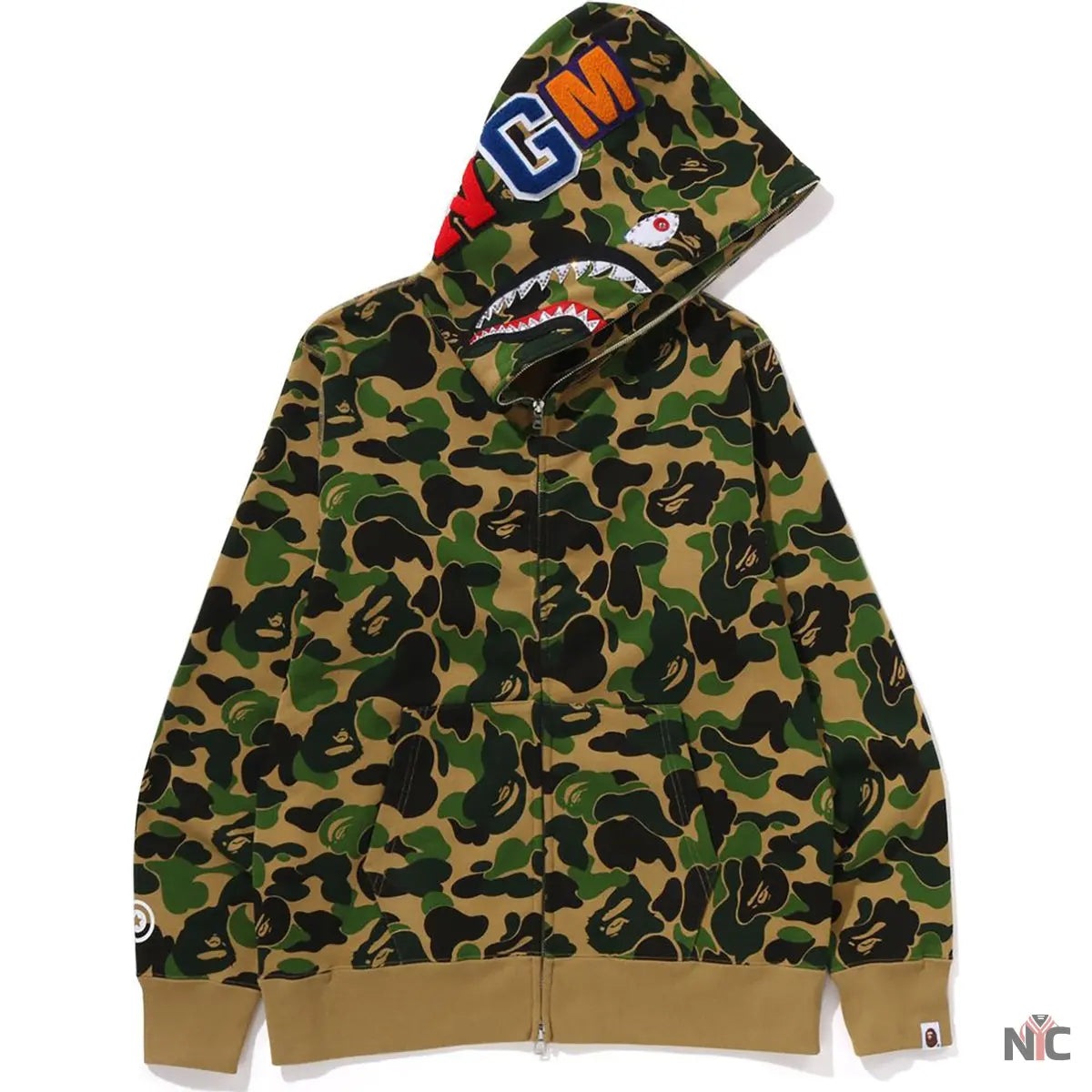 Abc Camo Crystal Stone Shark Full Zip Hoodie Mens