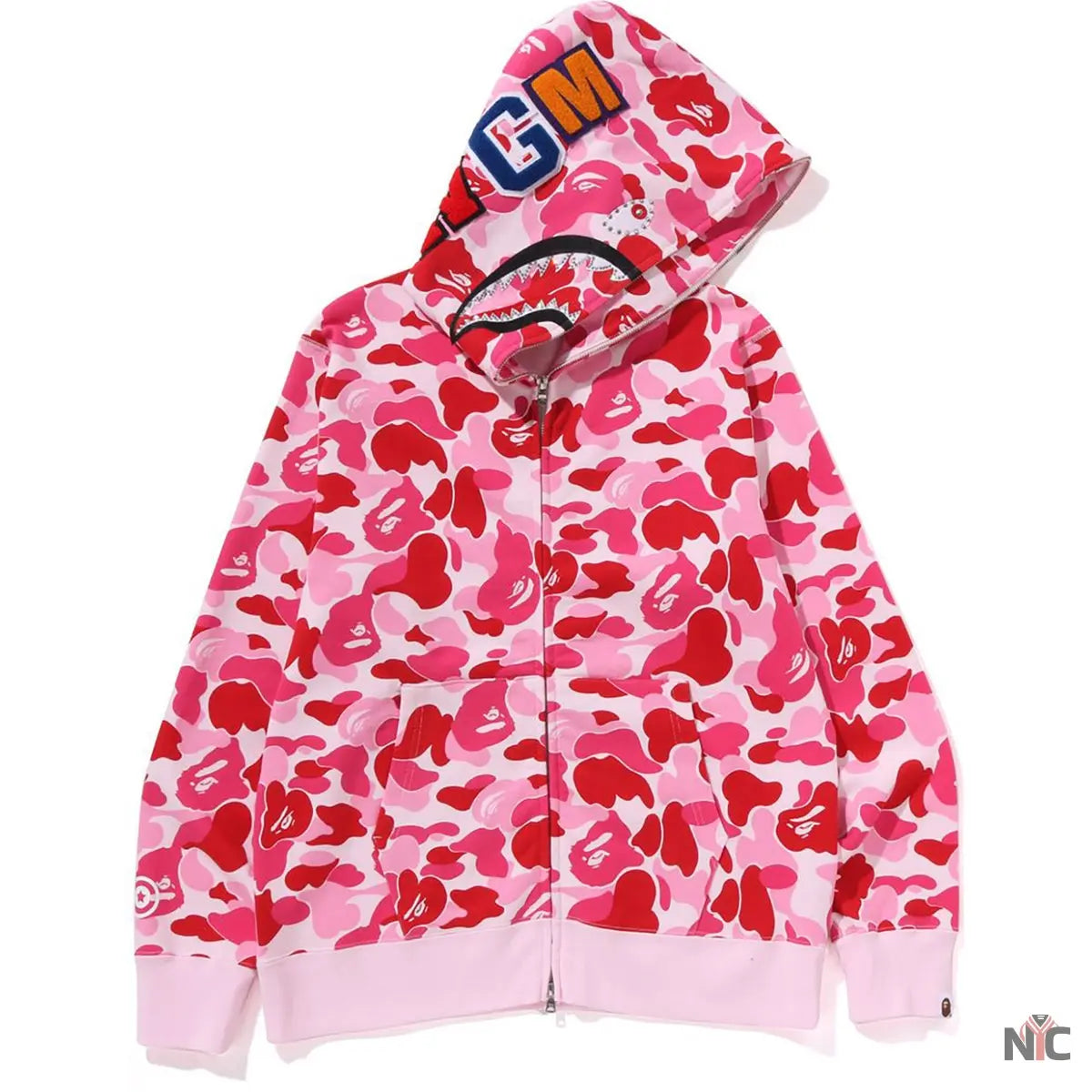 Abc Camo Crystal Stone Shark Full Zip Hoodie Mens