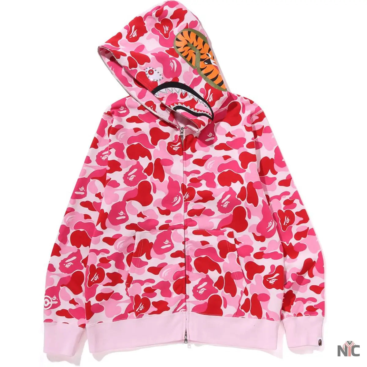Abc Camo Crystal Stone Shark Full Zip Hoodie Mens