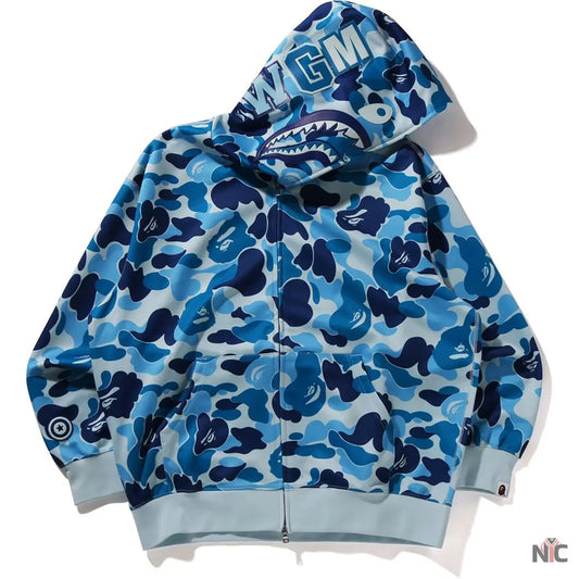 Abc Camo Polyester Relaxed Fit Shark Full Zip Hoodie M