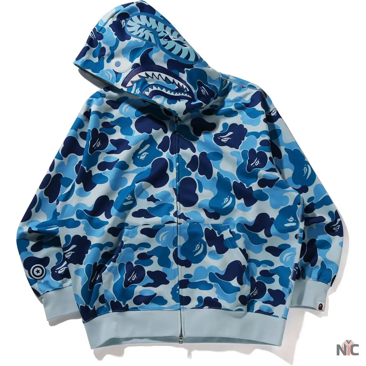 Abc Camo Polyester Relaxed Fit Shark Full Zip Hoodie M